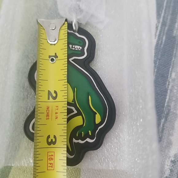 COACH Dinosaur Rexy Sticker Leather Bag Charm Keychain Black/Green - Picture 3 of 8